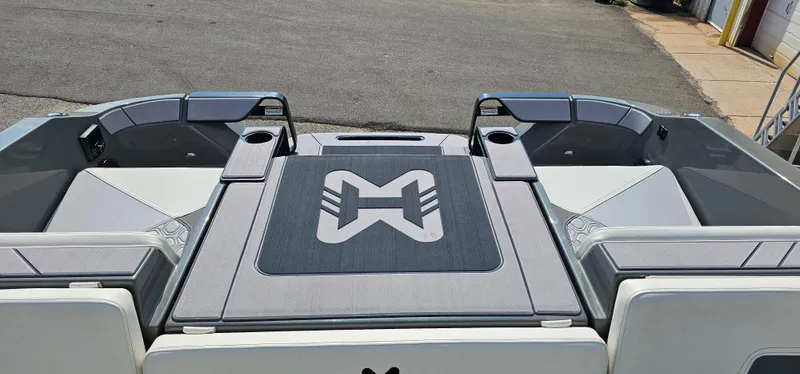 Slide: The Image of 2024 Heyday H20 boat interior with sleek seating and modern design. - 11