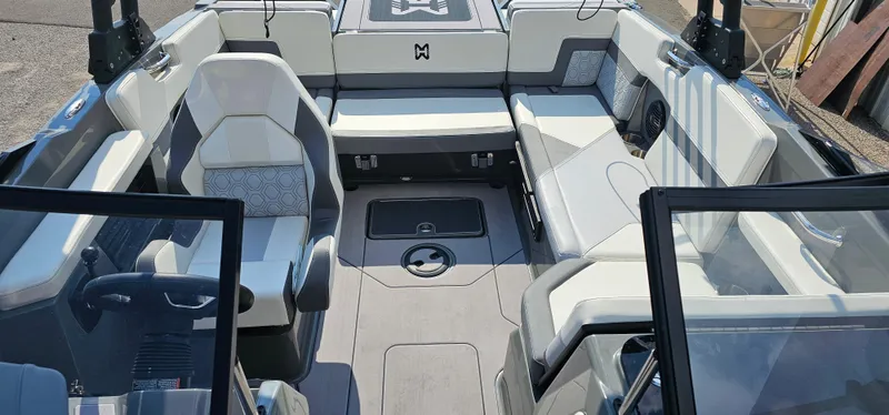 Slide: The Image of 2024 Heyday H20 boat interior with modern seating and sleek design. - 6