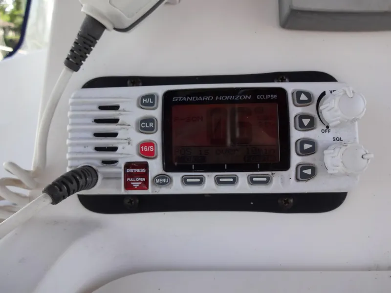 Slide: The Image of Standard Horizon Eclipse marine radio on 2001 Hunter 380 sailboat. - 13