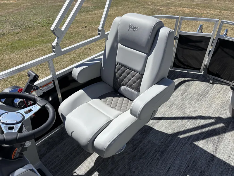 Slide: The Image of Luxurious captain's chair on 2024 Ranger 223C boat, featuring sleek design and comfortable seating. - 7