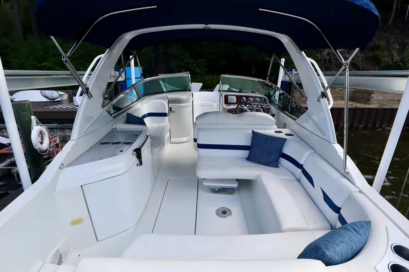 Slide: The Image of Interior view of a 2005 Formula 280 Bowrider boat at dock. - 11
