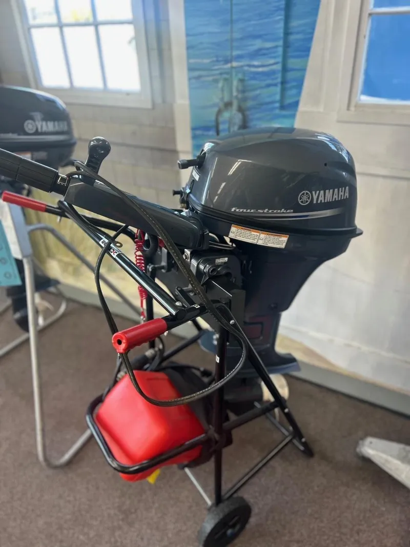 Slide: The Image of 2021 North Atlantic Inflatables ALA300 with Yamaha F8 outboard motor on display. - 3