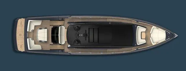 Slide: The Image of Top view of 2023 Lazzara LSX 67 luxury yacht, showcasing sleek design and spacious layout. - 29