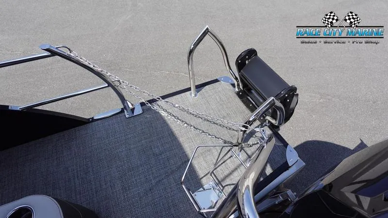 Slide: The Image of 2025 Barletta X23U boat anchor system with Race City Marine branding. - 8