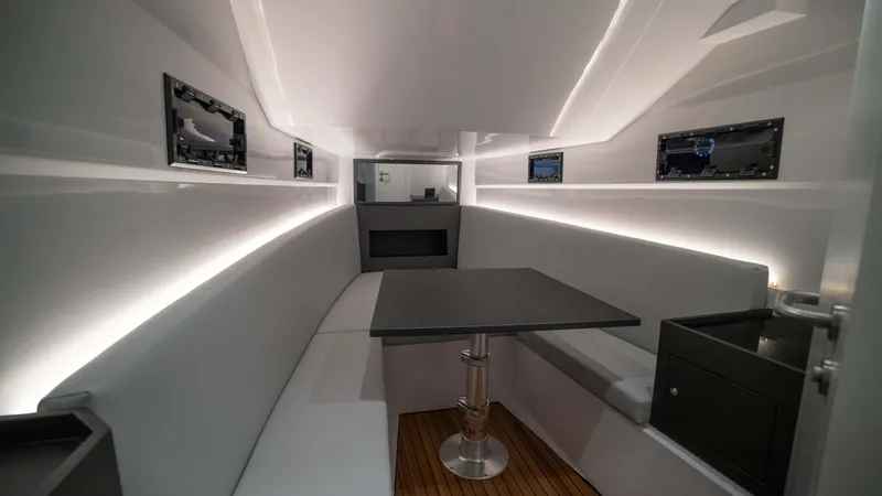 Slide: The Image of Interior of 2025 Pirelli TecnoRib 42 OB, featuring sleek seating and modern design. - 17
