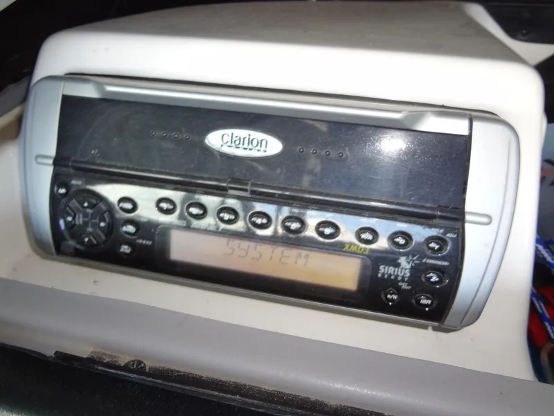 Slide: The Image of Clarion stereo system in 2004 MasterCraft X-Star boat dashboard. - 27