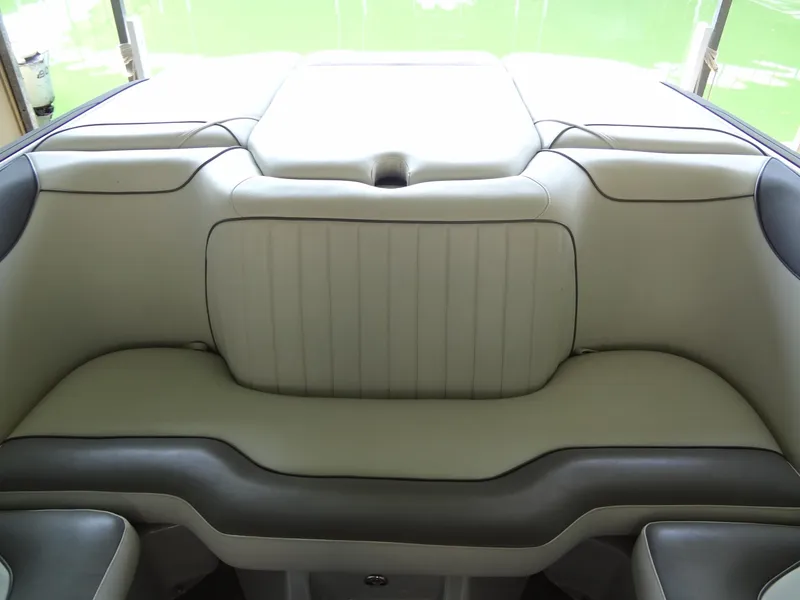Slide: The Image of 2022 Sanger V237 S boat interior with beige leather seating. - 34