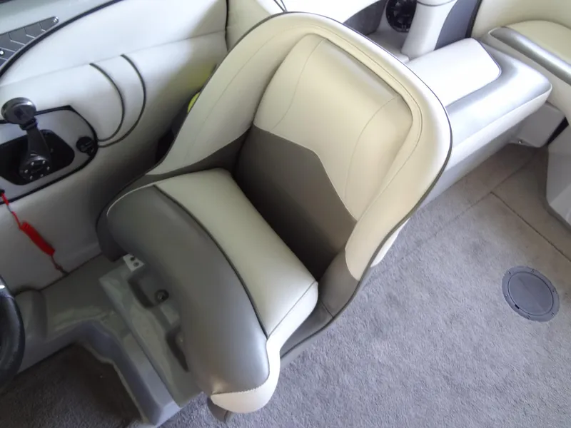 Slide: The Image of 2022 Sanger V237 S boat interior with plush seating and modern design. - 37