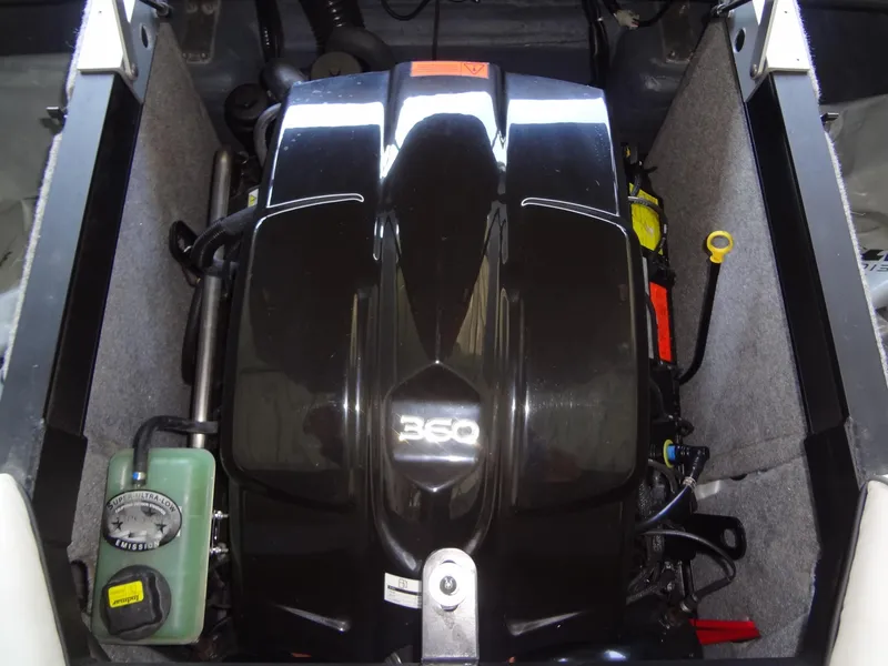 Slide: The Image of 2022 Sanger V237 S engine compartment with 360 horsepower engine. - 46