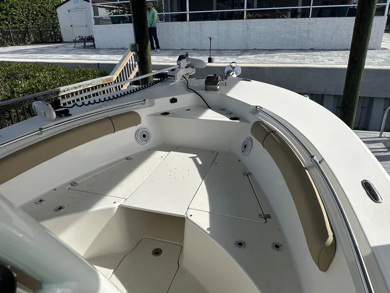 Slide: The Image of 2019 Key West 244 Center Console boat with spacious seating and modern design. - 33