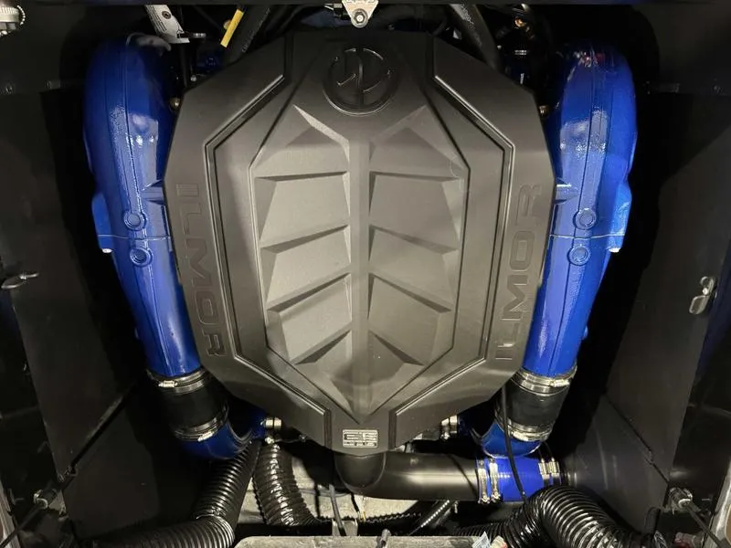 Slide: The Image of 2025 MasterCraft XT23 engine with blue components and IMOR branding. - 9