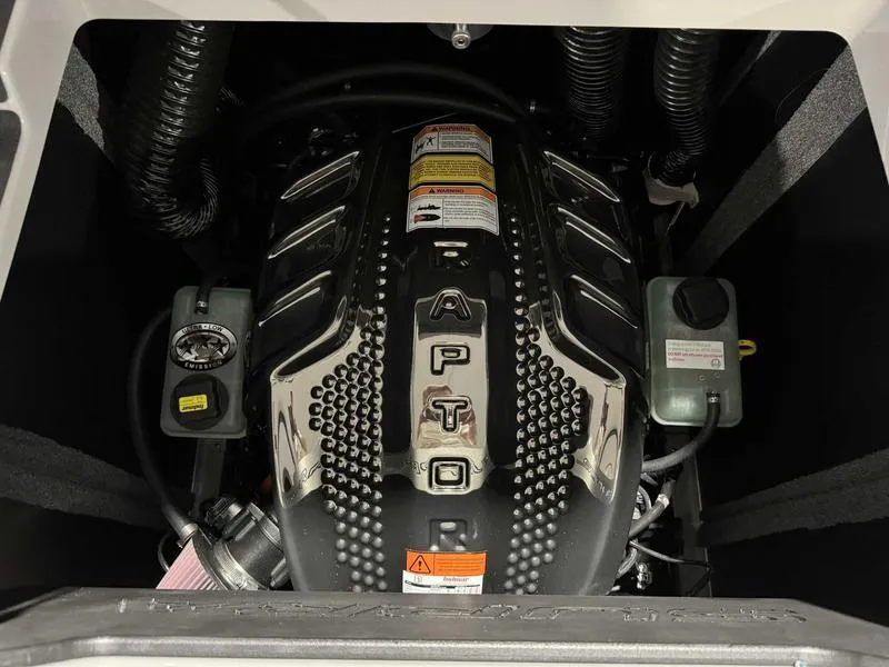 Slide: The Image of 2025 Supra SE engine compartment showcasing a powerful Raptor engine. - 15