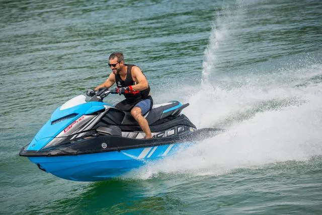 Slide: The Image of Man riding 2024 Yamaha Waverunner GP HO™ with Audio on water. - 27