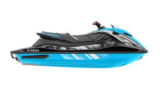 Slide: The Image of 2024 Yamaha Waverunner GP HO™ with Audio, sleek blue and black design. - 38