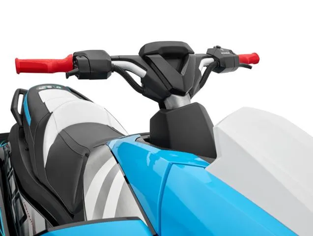 Slide: The Image of 2024 Yamaha Waverunner GP HO with Audio, blue and white design, red handlebars. - 42