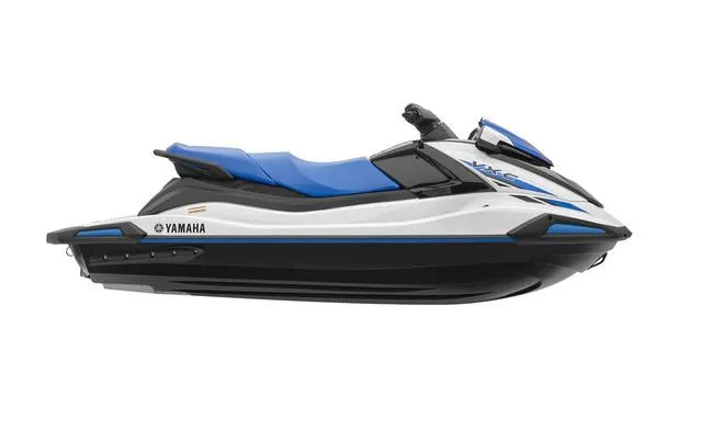 Slide: The Image of 2024 Yamaha Waverunner VX-C® jet ski, sleek design, blue and white color scheme. - 4
