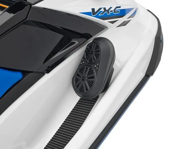 Slide: The Image of 2024 Yamaha Waverunner VX-C® close-up, featuring sleek design and integrated speakers. - 5