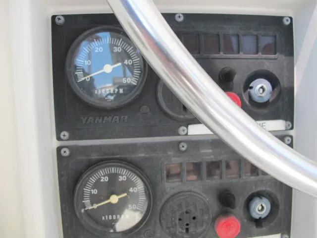 Slide: The Image of Control panel of 2000 Alliaura Privilege 37 yacht with Yanmar gauges. - 30
