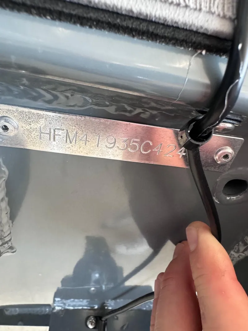 Slide: The Image of 2024 Highfield Sport 330 serial number plate with wiring detail. - 8