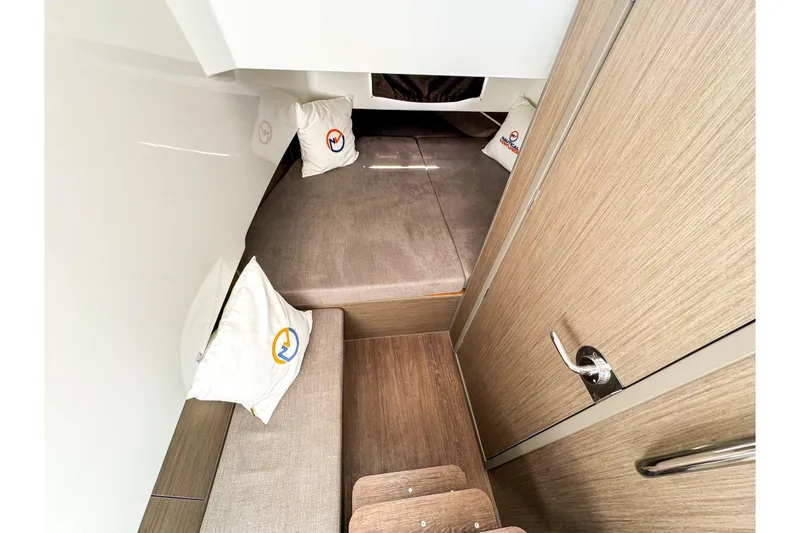 Slide: The Image of Interior of 2026 Beneteau Flyer 9 SPACEdeck with cozy cushions. - 4