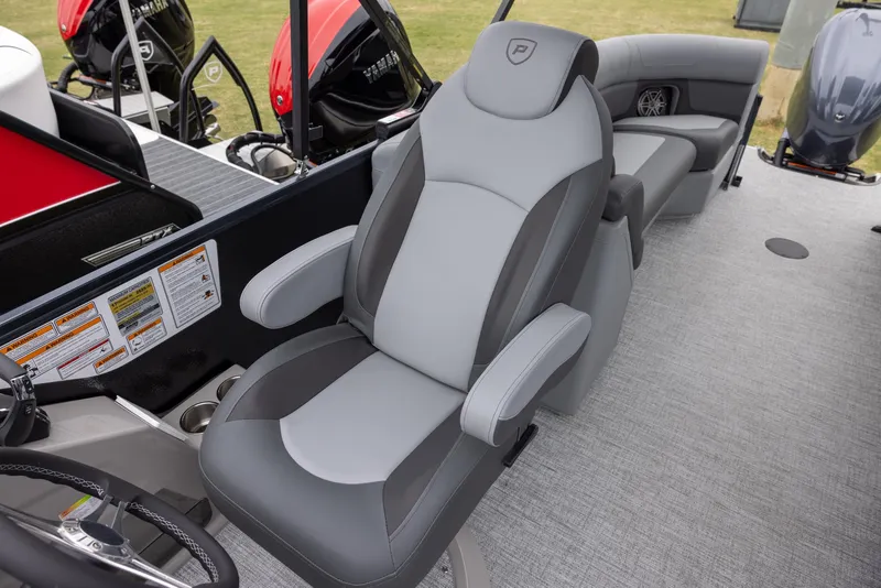 Slide: The Image of 2025 Premier 250 Solaris RF boat interior with luxurious seating and modern design. - 9