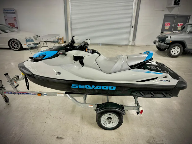 Slide: The Image of 2022 Yamaha WaveRunner Fish Pro Scout 130 on trailer in showroom. - 4