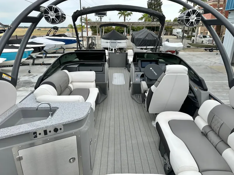 Slide: The Image of Avalon 27' Excalibur LTD Elite Windshield w/ Twin 400HP Mercury V10's & JOYSTICK CONTROL! 2026 - 7