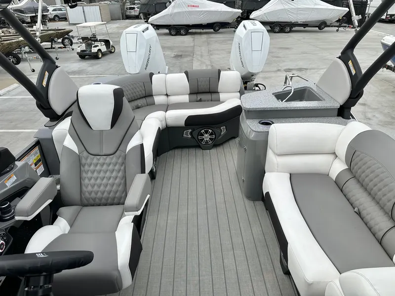 Slide: The Image of Avalon 27' Excalibur LTD Elite Windshield w/ Twin 400HP Mercury V10's & JOYSTICK CONTROL! 2026 - 8