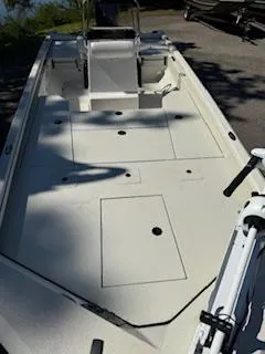 Slide: The Image of 2024 Ranger RB200 boat with spacious deck and modern design. - 7