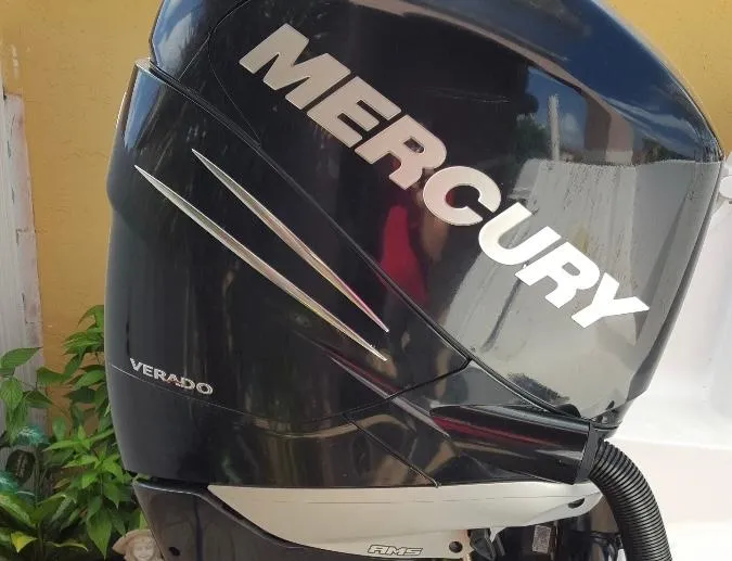Slide: The Image of Mercury Verado outboard motor on 2011 Pro-Line 23 Express boat. - 2