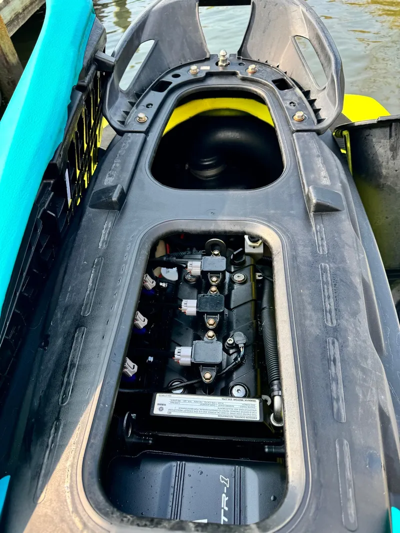 Slide: The Image of 2022 Yamaha WaveRunner EX Sport engine compartment, showcasing internal components and design. - 5