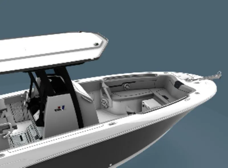 Slide: The Image of 2025 Wellcraft 263 Fisherman boat, sleek design, spacious deck, modern features. - 5