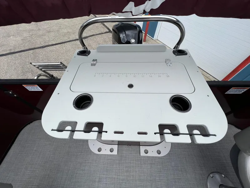 Slide: The Image of 2023 Sylvan 8520 Party Fish boat with fishing station and rod holders. - 23
