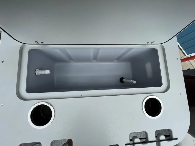 Slide: The Image of 2023 Sylvan 8520 Party Fish boat cooler with cup holders. - 24