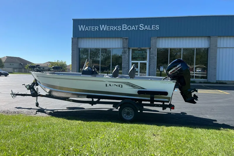 Slide: The Image of 2025 Lund 1600 Fury SS boat at Water Werks Boat Sales dealership. - 25