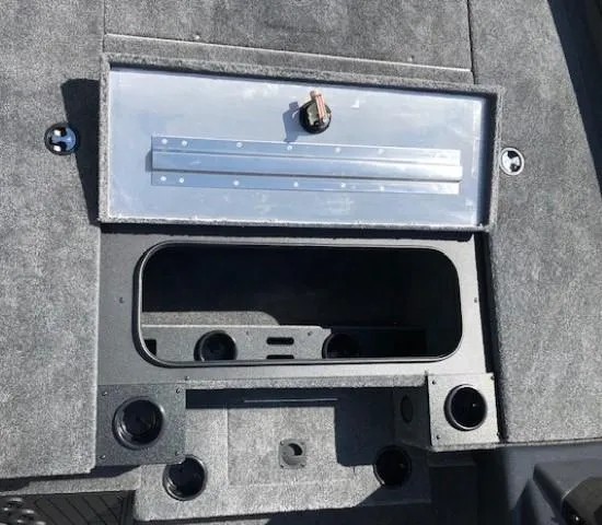 Slide: The Image of 2025 Tracker Pro Team 195 TXW Tournament Edition boat interior storage compartment. - 10