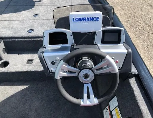 Slide: The Image of 2025 Tracker Pro Team 195 TXW Tournament Edition boat dashboard with Lowrance electronics. - 15