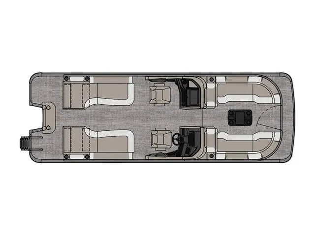 Slide: The Image of 2025 Avalon Excalibur LTD Quad Lounge Windshield 25 FT boat layout, top view. - 3