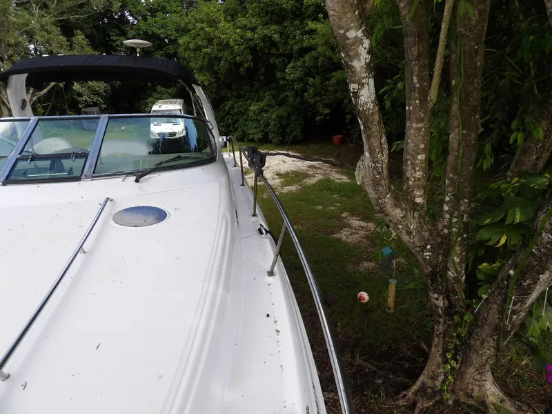 Slide: The Image of 2005 Sea Ray 360 Sundancer docked near lush greenery. - 21