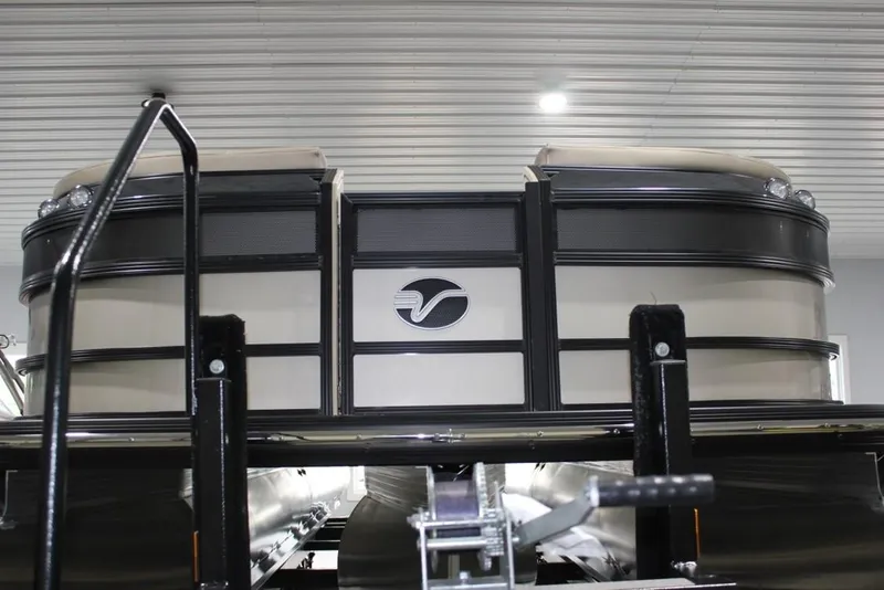 Slide: The Image of 2022 Vanderbilt 700SC pontoon boat in indoor storage. - 7