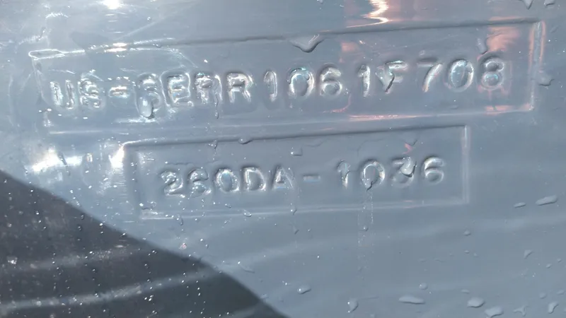 Slide: The Image of Hull identification number on 2008 Sea Ray 260 Sundancer boat. - 25