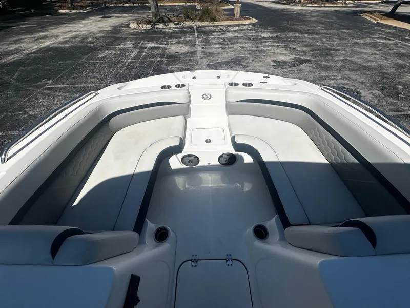 Slide: The Image of 2022 Hurricane SS 192RL boat interior with spacious seating and cup holders. - 4