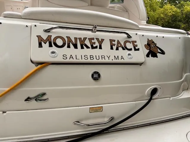 Slide: The Image of Rear view of 2000 Sea Ray 340 Sundancer boat named "Monkey Face" in Salisbury, MA. - 3
