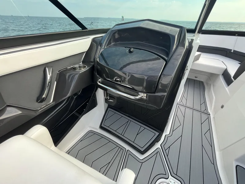 Slide: The Image of 2025 Monterey 255 Super Sport boat interior with sleek design and modern features. - 34