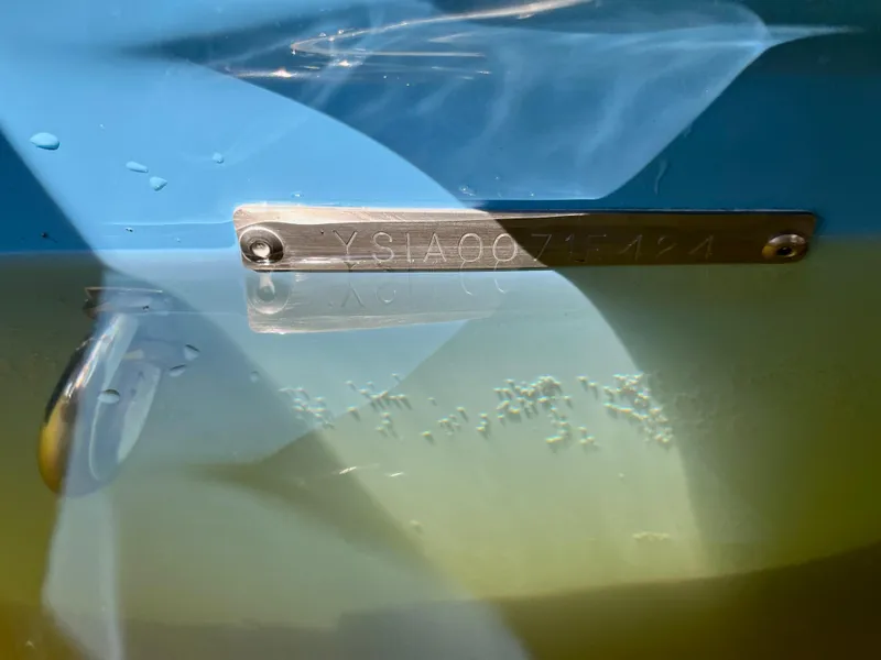 Slide: The Image of Close-up of 2024 Sailfish 226 DC boat hull identification number plate. - 29