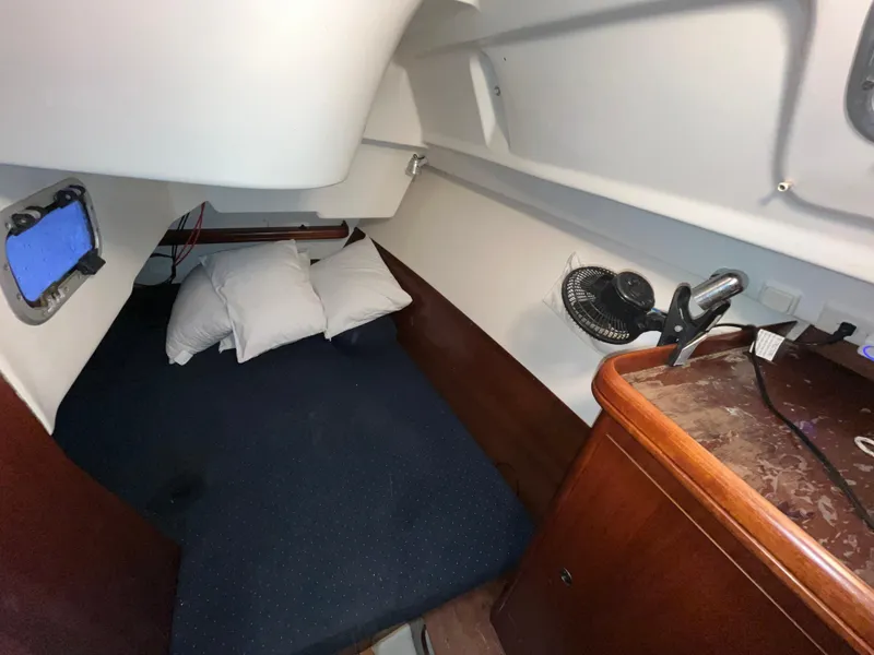 Slide: The Image of Cozy cabin interior of 2005 Beneteau Oceanis Clipper 373 sailboat. - 14