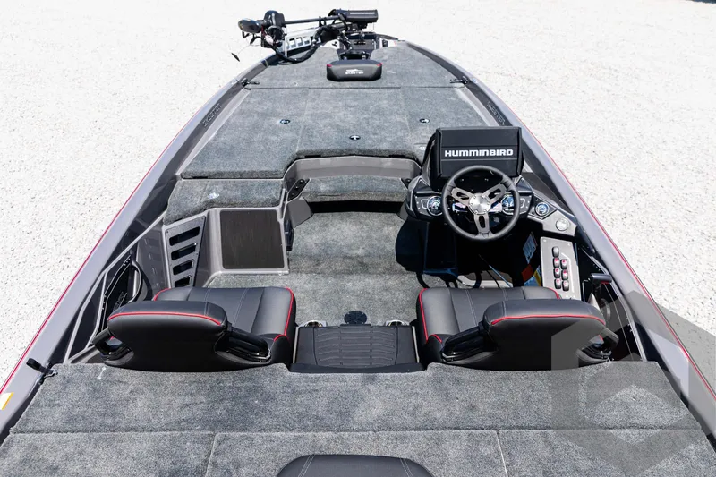 Slide: The Image of 2025 Skeeter ZXR 21 boat interior with advanced navigation system and spacious seating. - 27