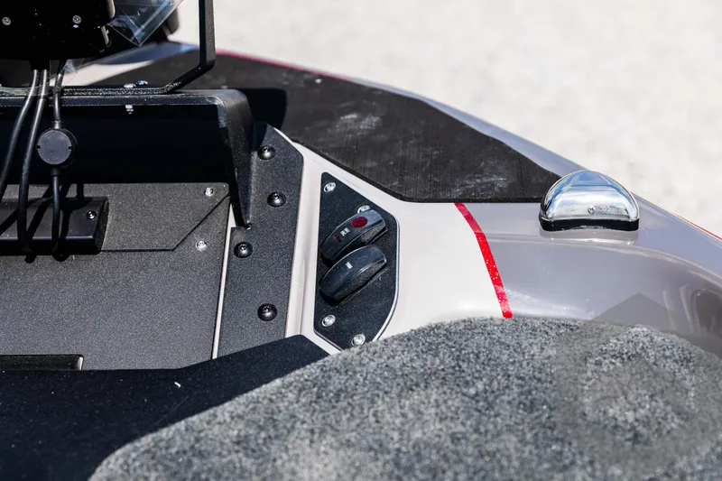 Slide: The Image of Close-up of 2025 Skeeter ZXR 21 boat dashboard controls and panel. - 36