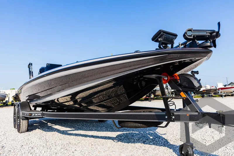 Slide: The Image of 2025 Skeeter ZXR 20 boat on trailer, displayed outdoors. - 9