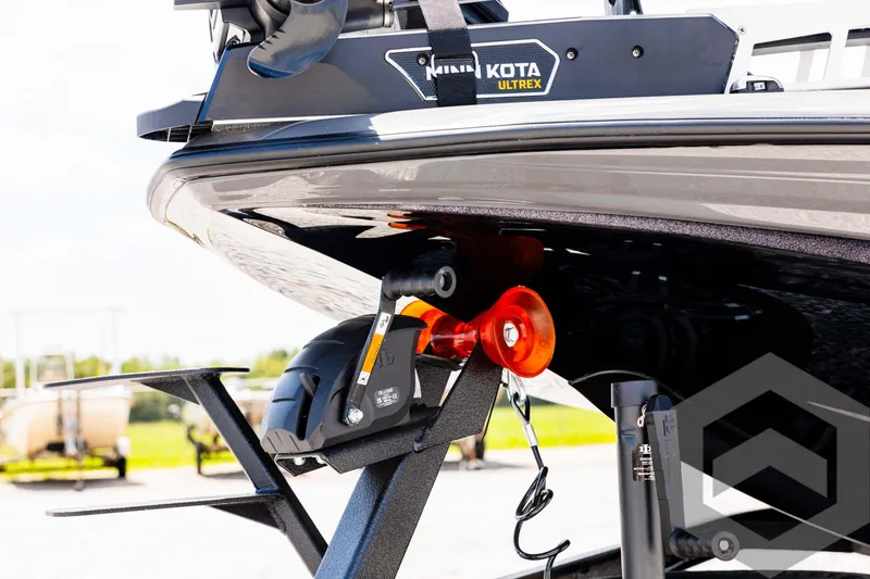 Slide: The Image of 2025 Skeeter ZXR 20 boat with Minn Kota Ultrex motor, close-up view. - 26